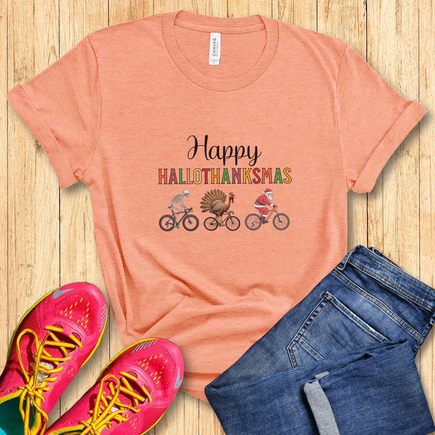 HalloThanksMas Biking Tee