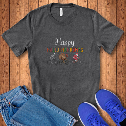 HalloThanksMas Biking Tee