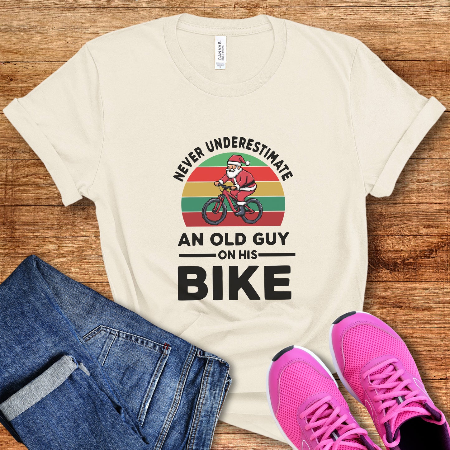 Never Underestimate Santa MTB Tee