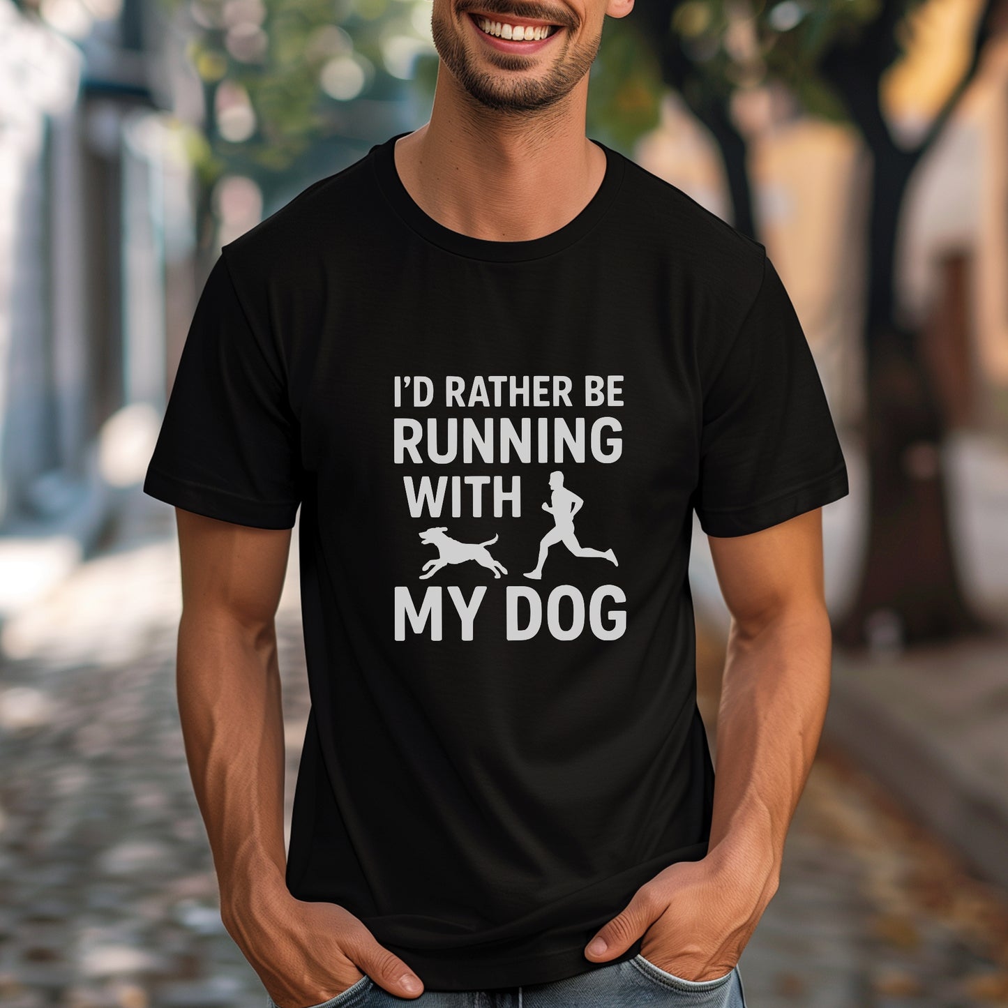 Running With Dog Male Tee