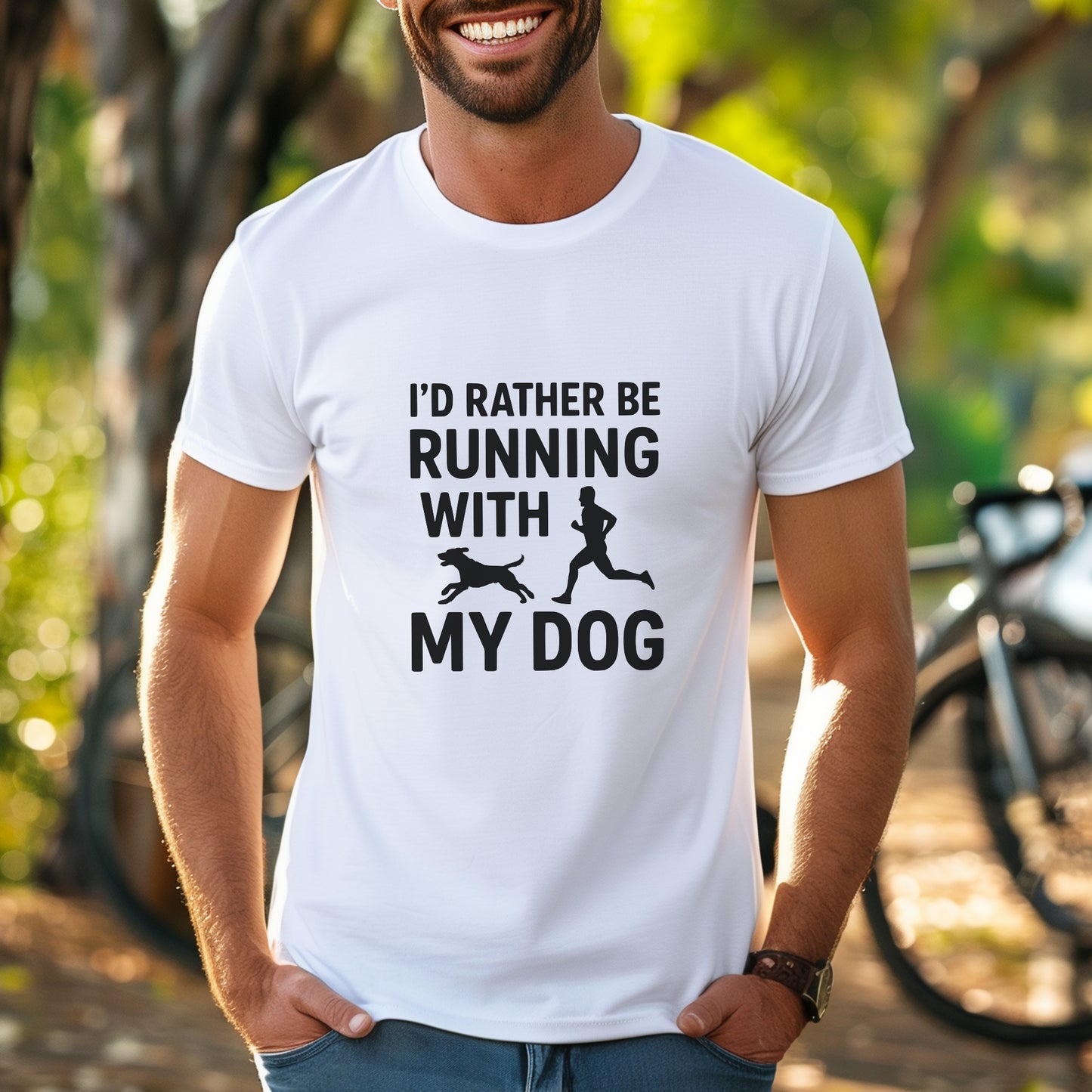 Running With Dog Male Tee