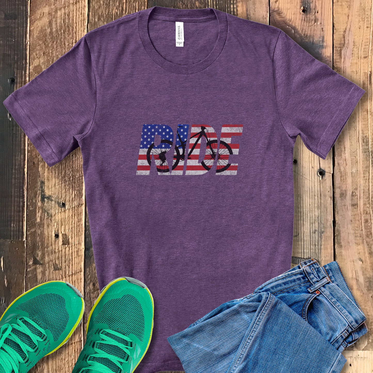 RIDE US Flag MTB Tee