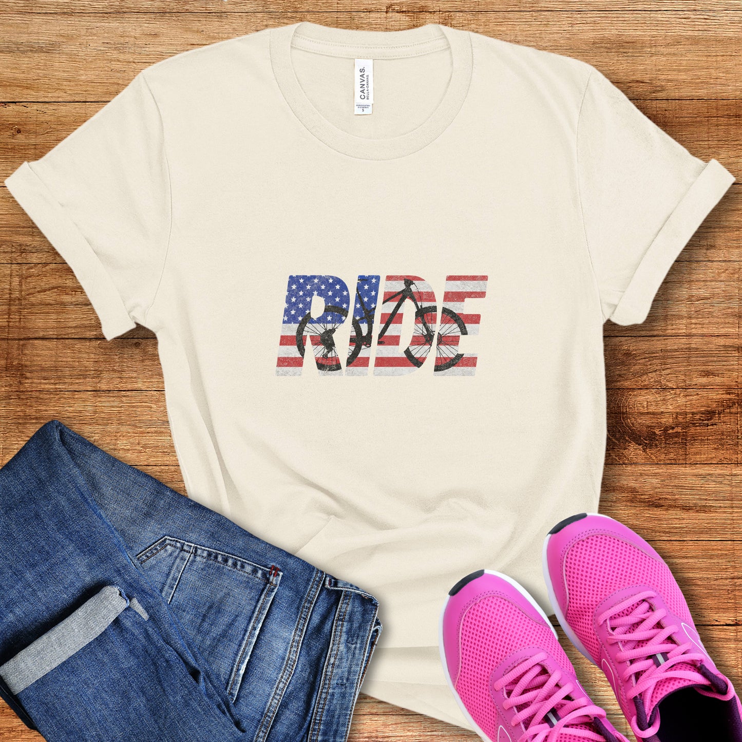 RIDE US Flag MTB Tee
