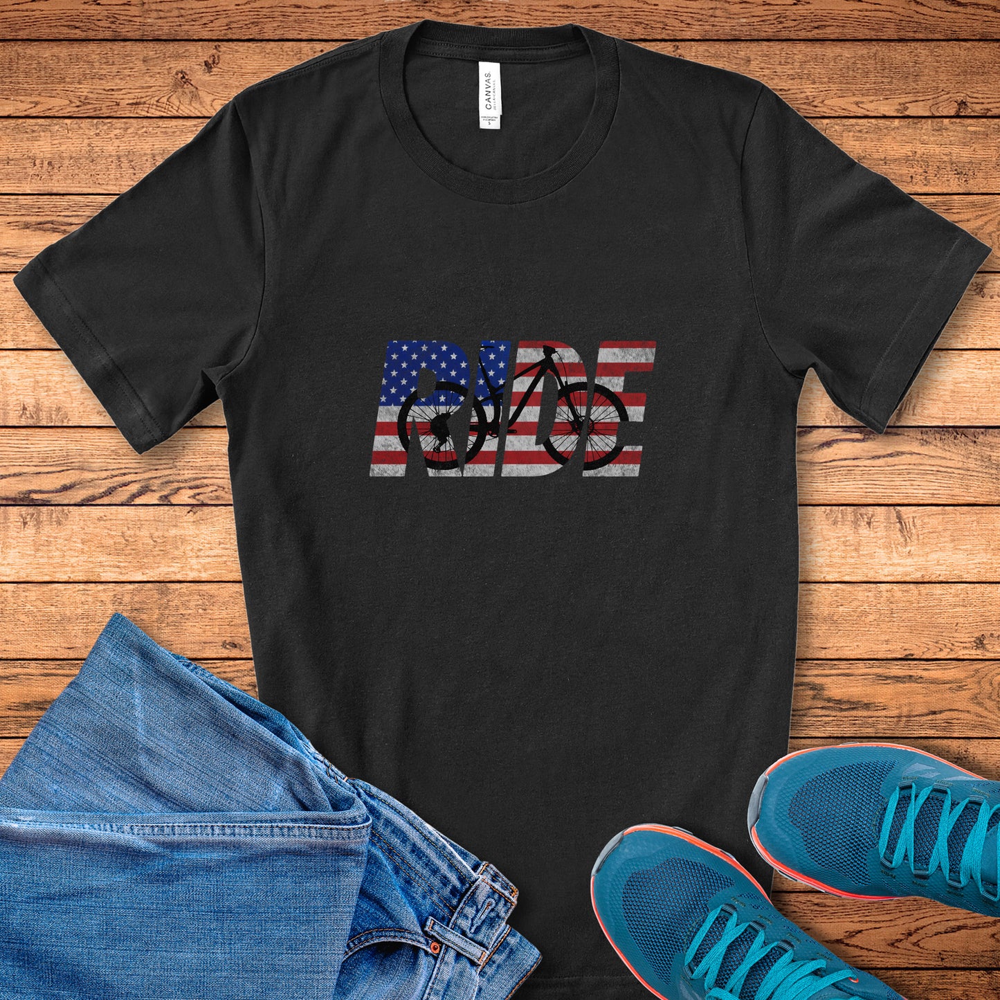 RIDE US Flag MTB Tee
