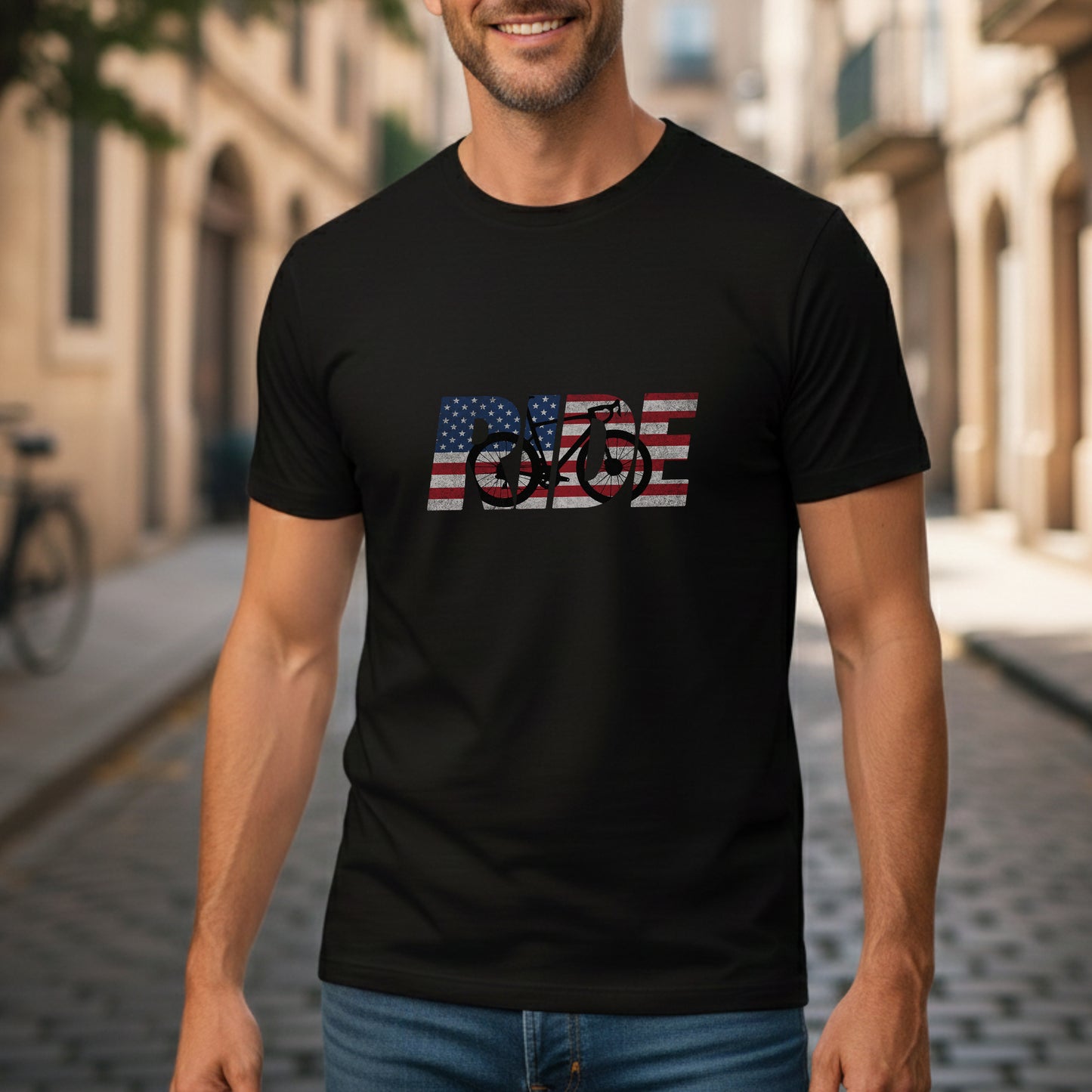 RIDE US Flag Roadie Tee