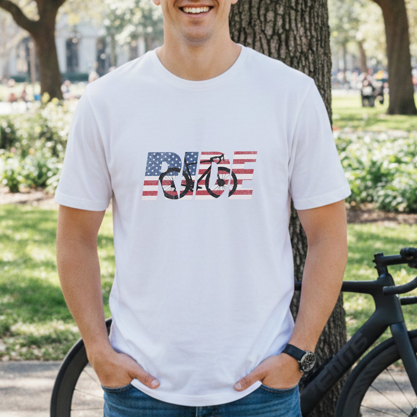 RIDE US Flag Roadie Tee
