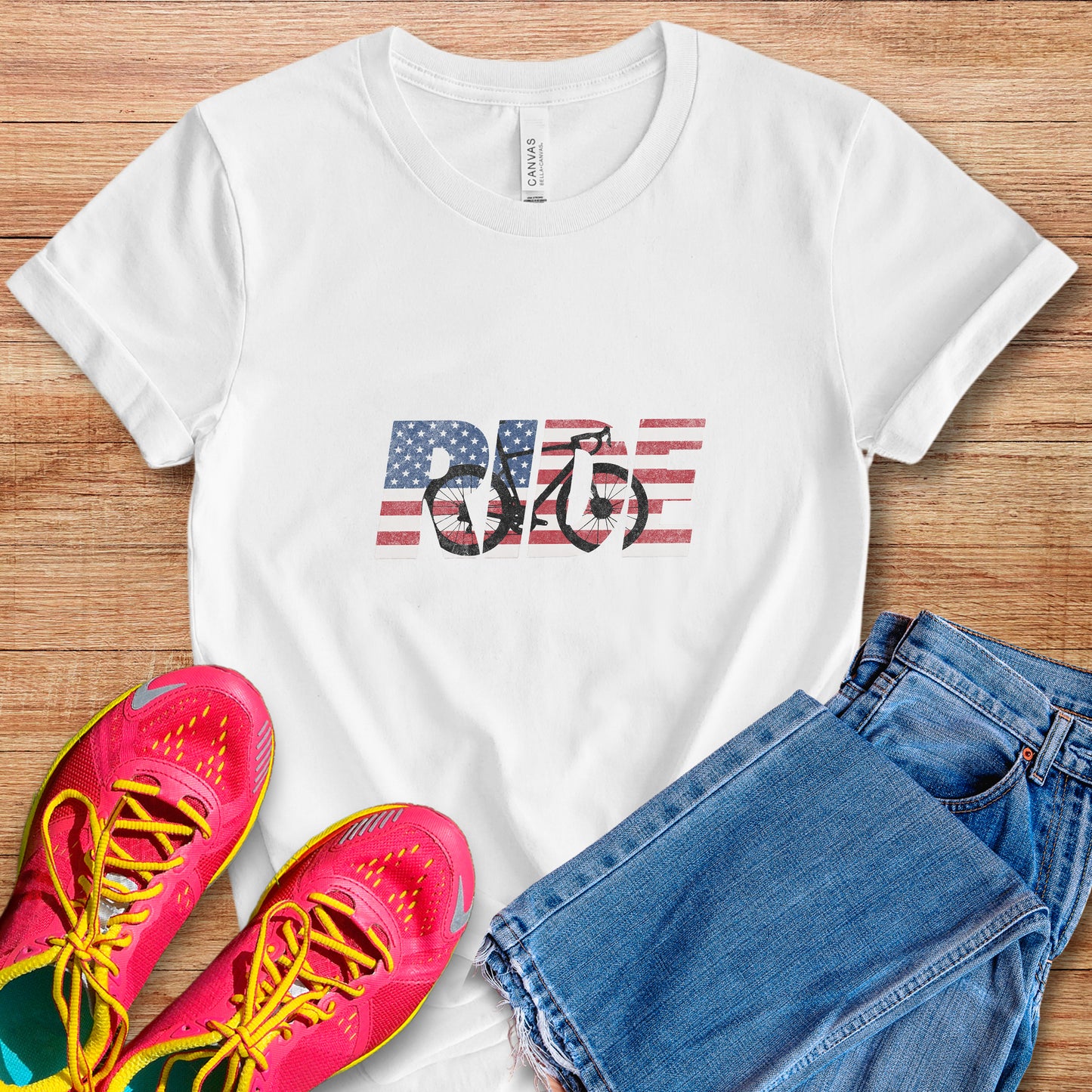 RIDE US Flag Roadie Tee