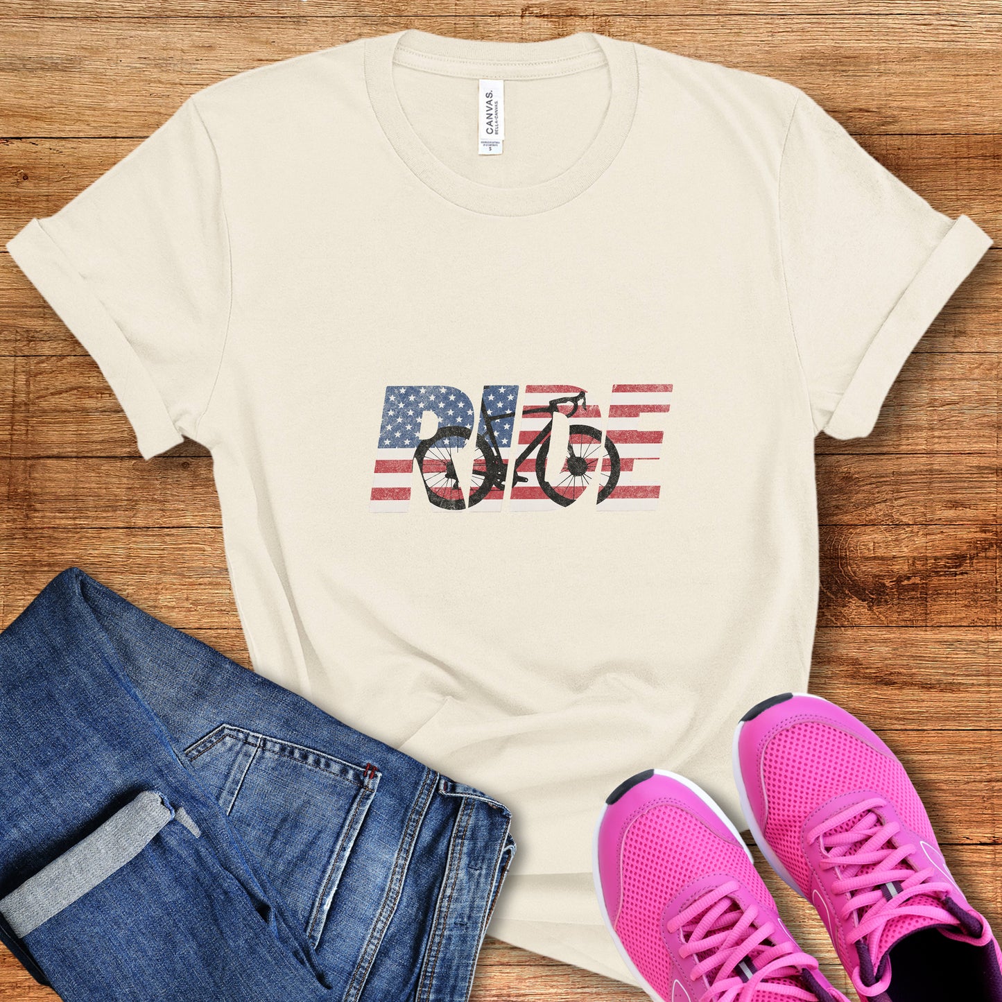 RIDE US Flag Roadie Tee