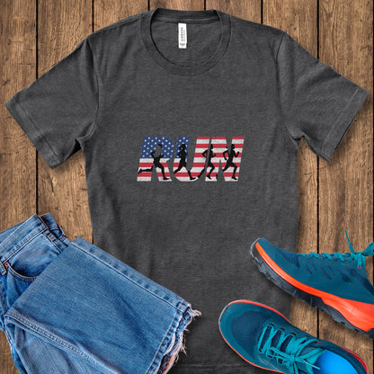 RUN US Flag Faded Tee
