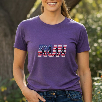RUN US Flag Faded Tee