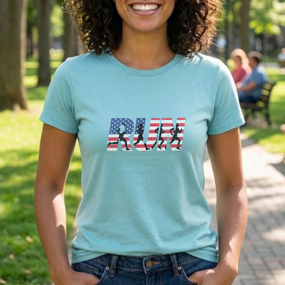 RUN US Flag Faded Tee