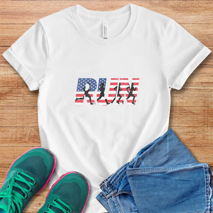 RUN US Flag Faded Tee