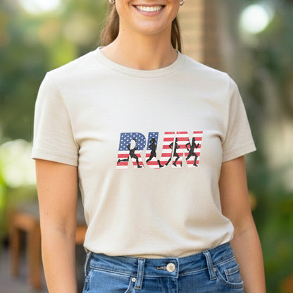 RUN US Flag Faded Tee