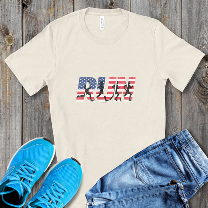 RUN US Flag Faded Tee