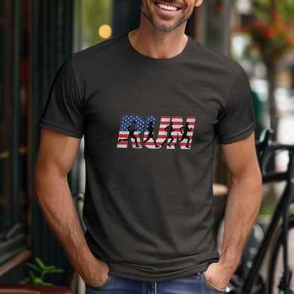 RUN US Flag Faded Tee