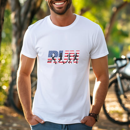 RUN US Flag Faded Tee