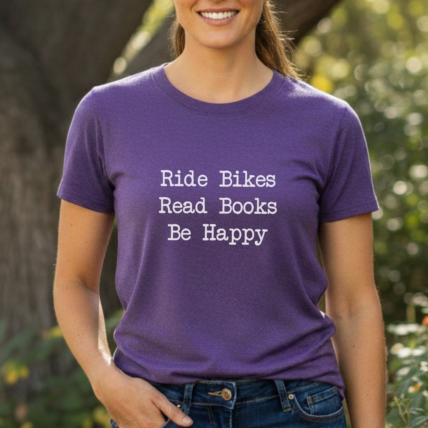 Bikes Books Happy Tee