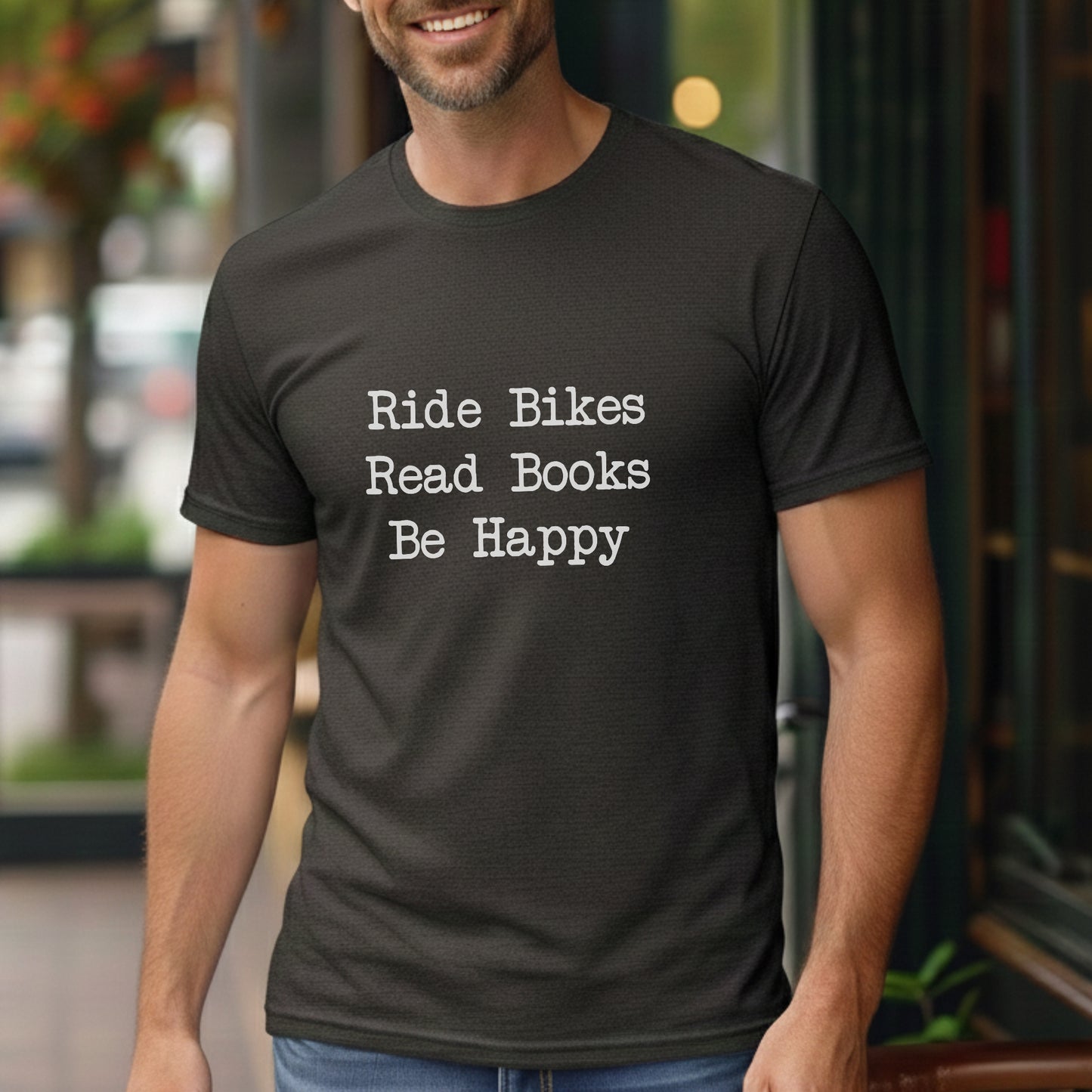 Bikes Books Happy Tee