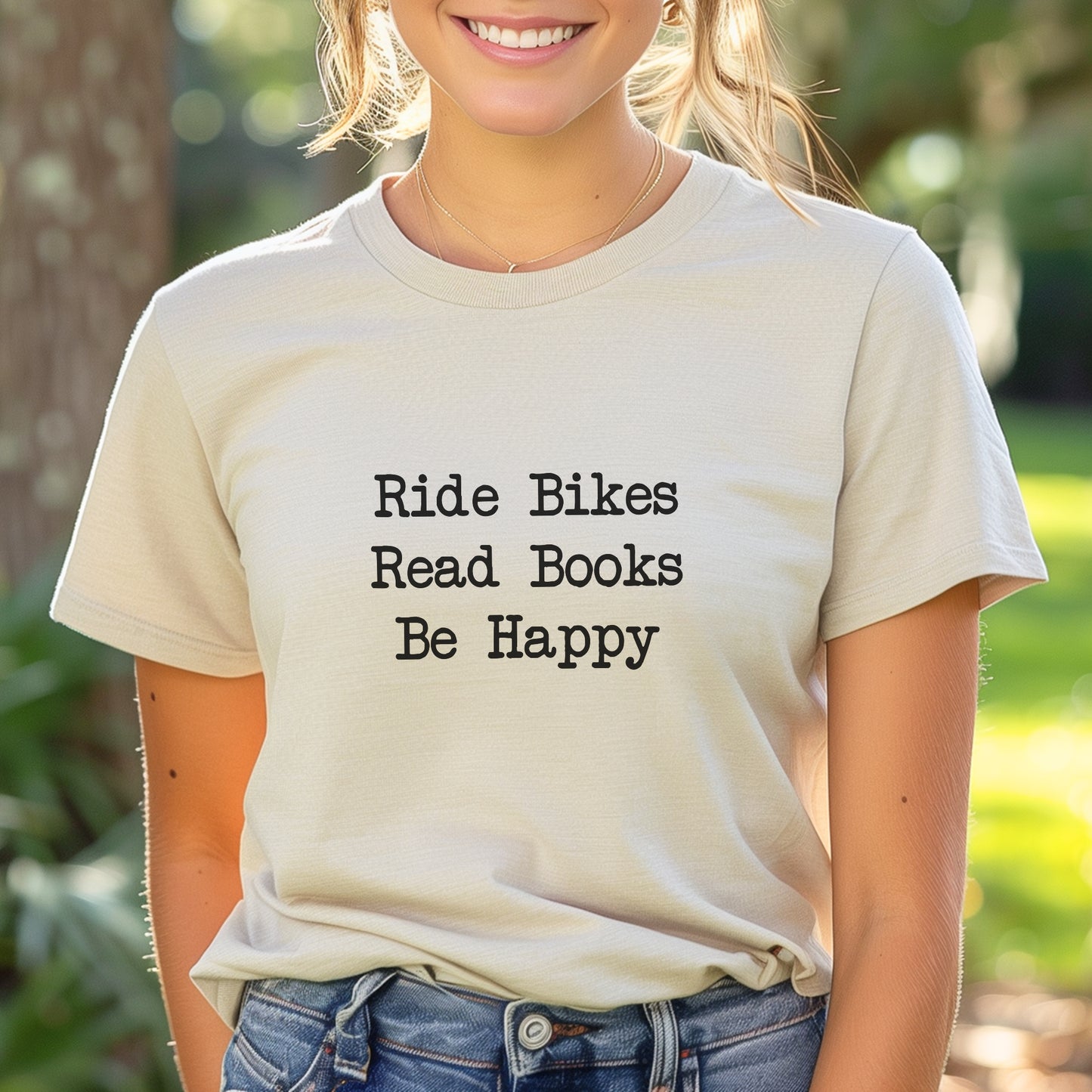Bikes Books Happy Tee