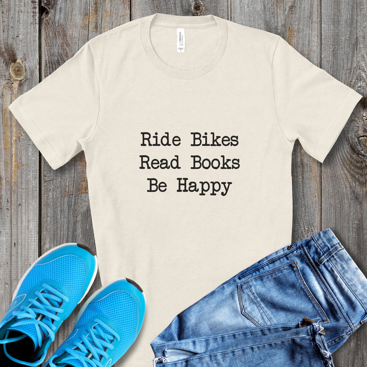 Bikes Books Happy Tee