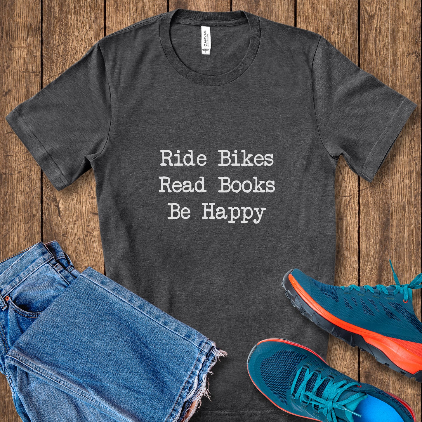 Bikes Books Happy Tee