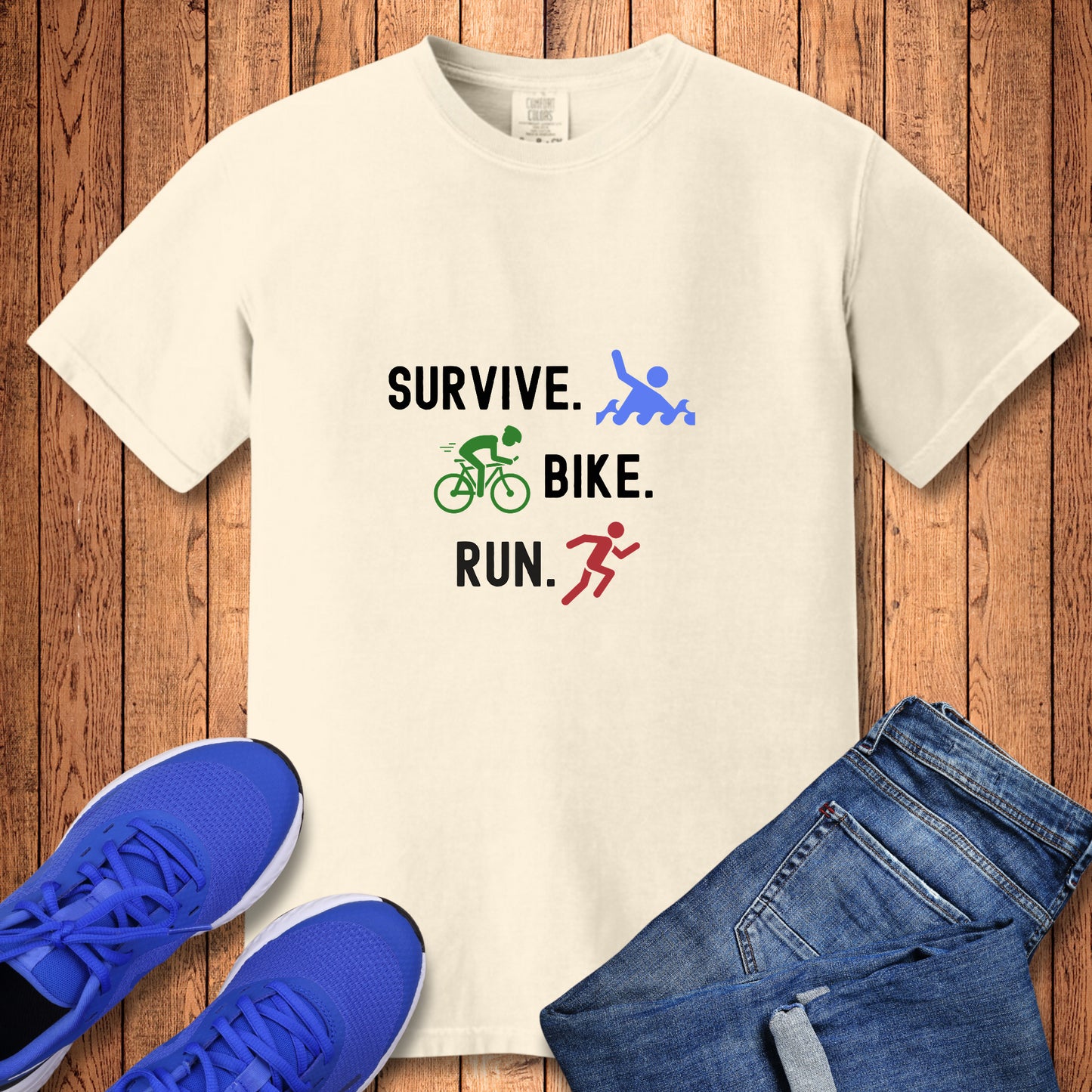 Survive Bike Run CC tee