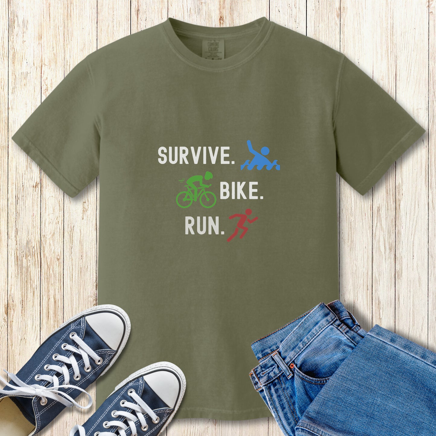 Survive Bike Run CC tee