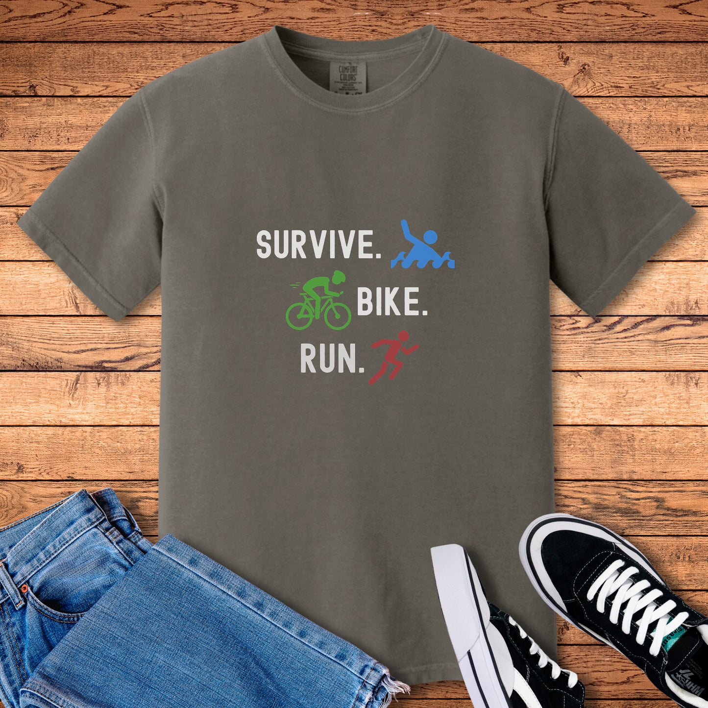 Survive Bike Run CC tee