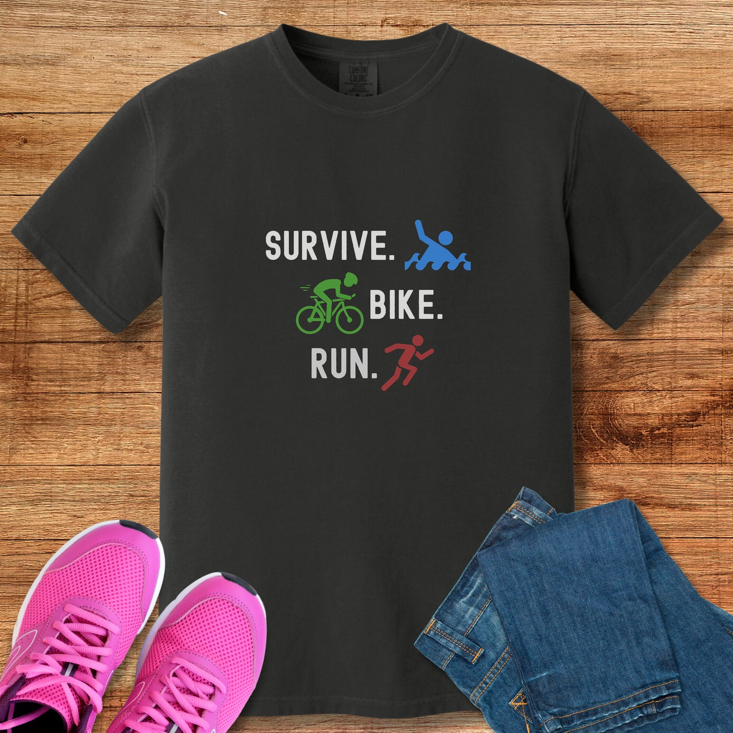 Survive Bike Run CC tee
