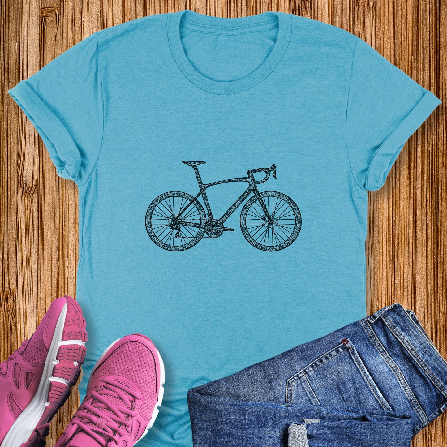 Line Art Road Bike  Tee