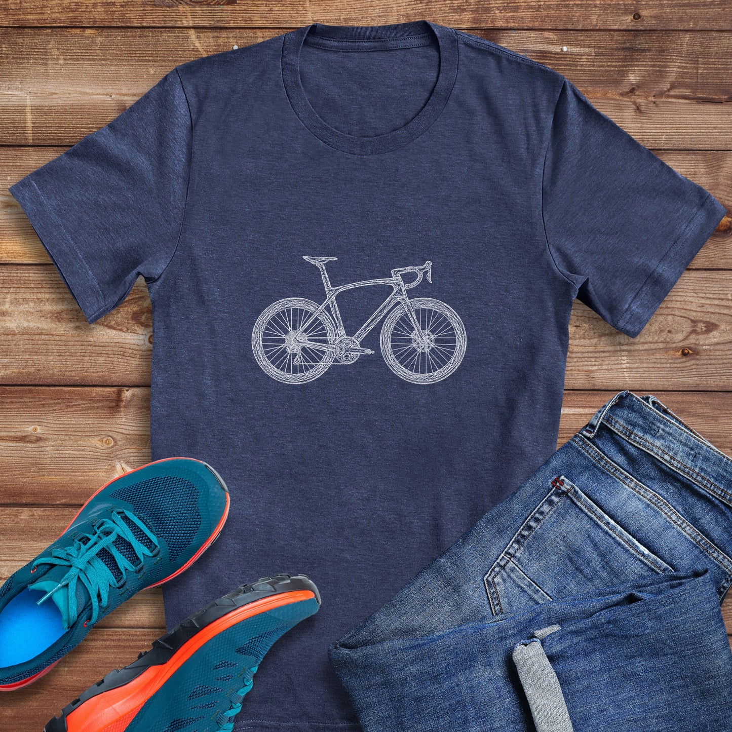 Line Art Road Bike  Tee