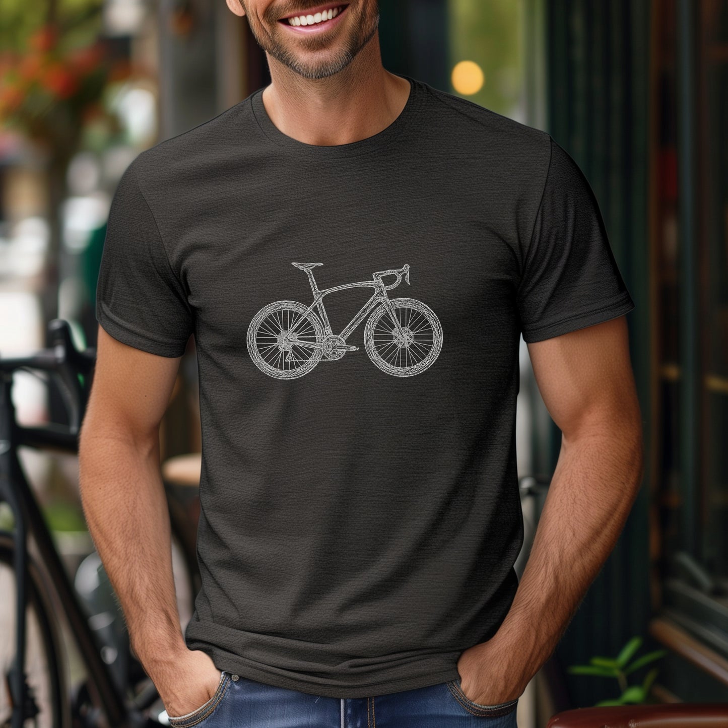 Line Art Road Bike  Tee