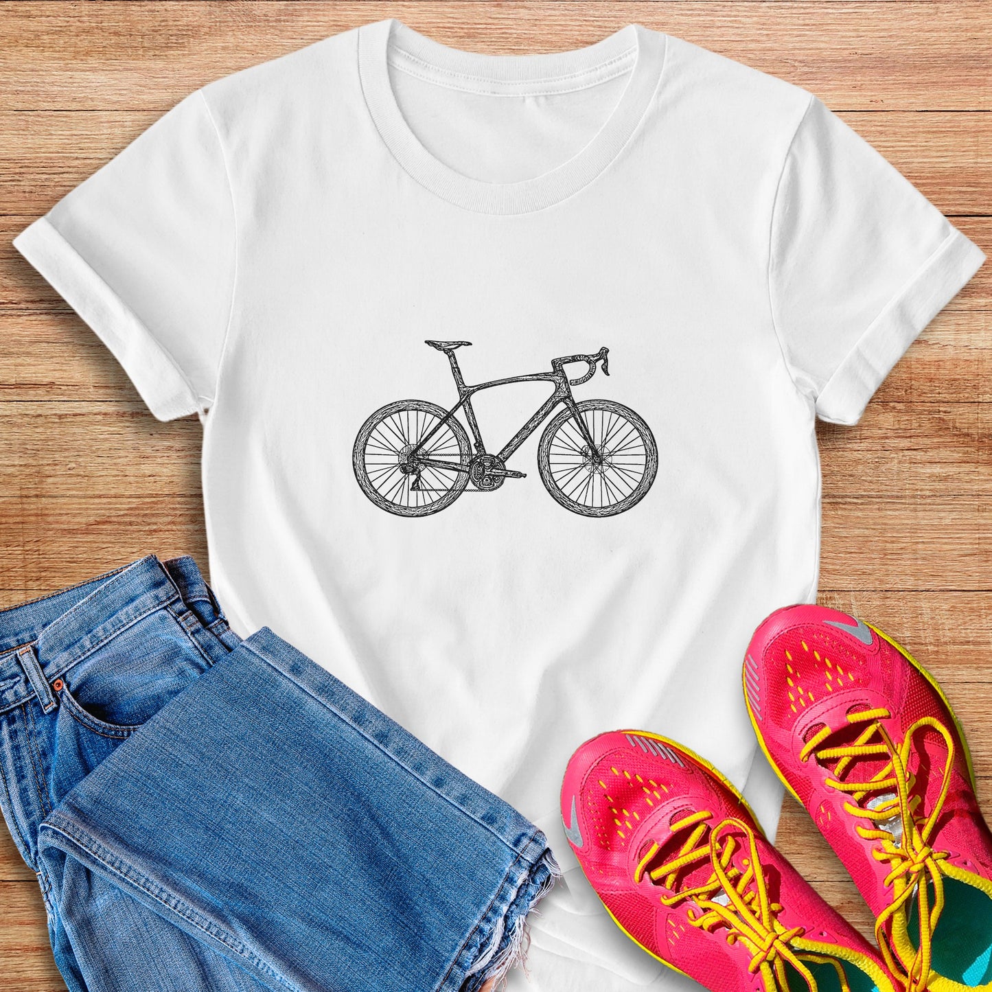 Line Art Road Bike  Tee