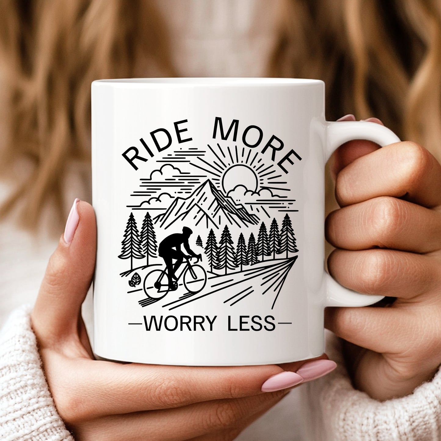 Worry Less Biking Mug