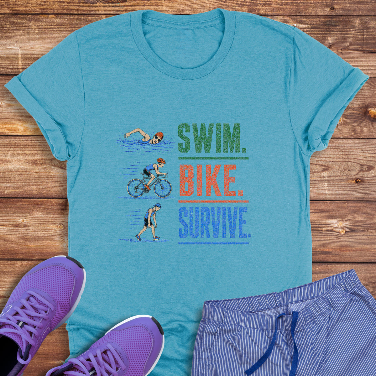 Swim Bike Survive Texture Tee