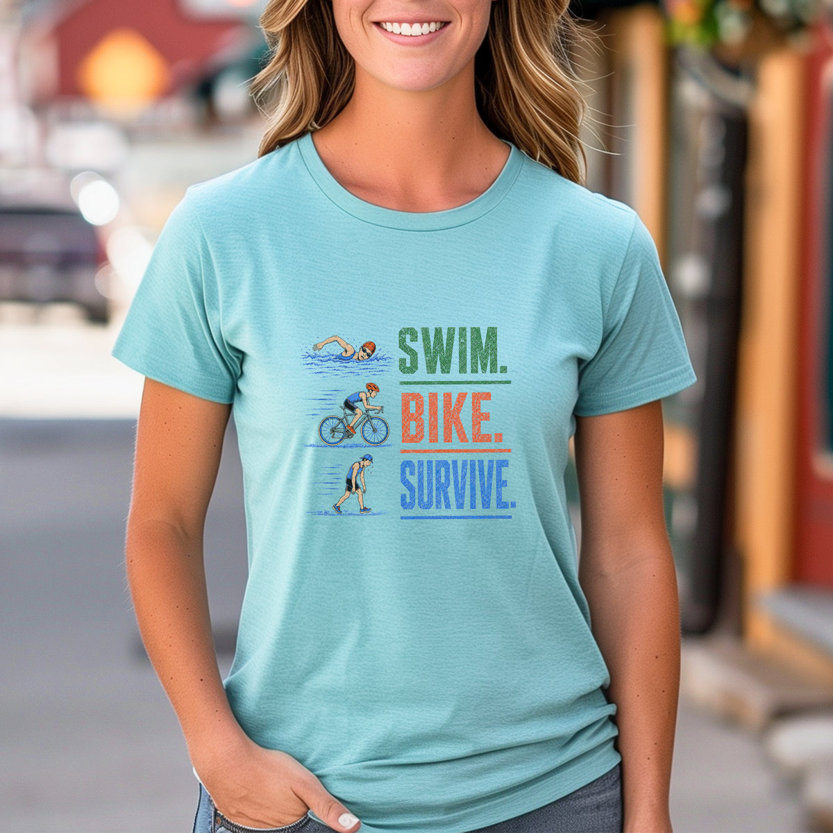 Swim Bike Survive Texture Tee