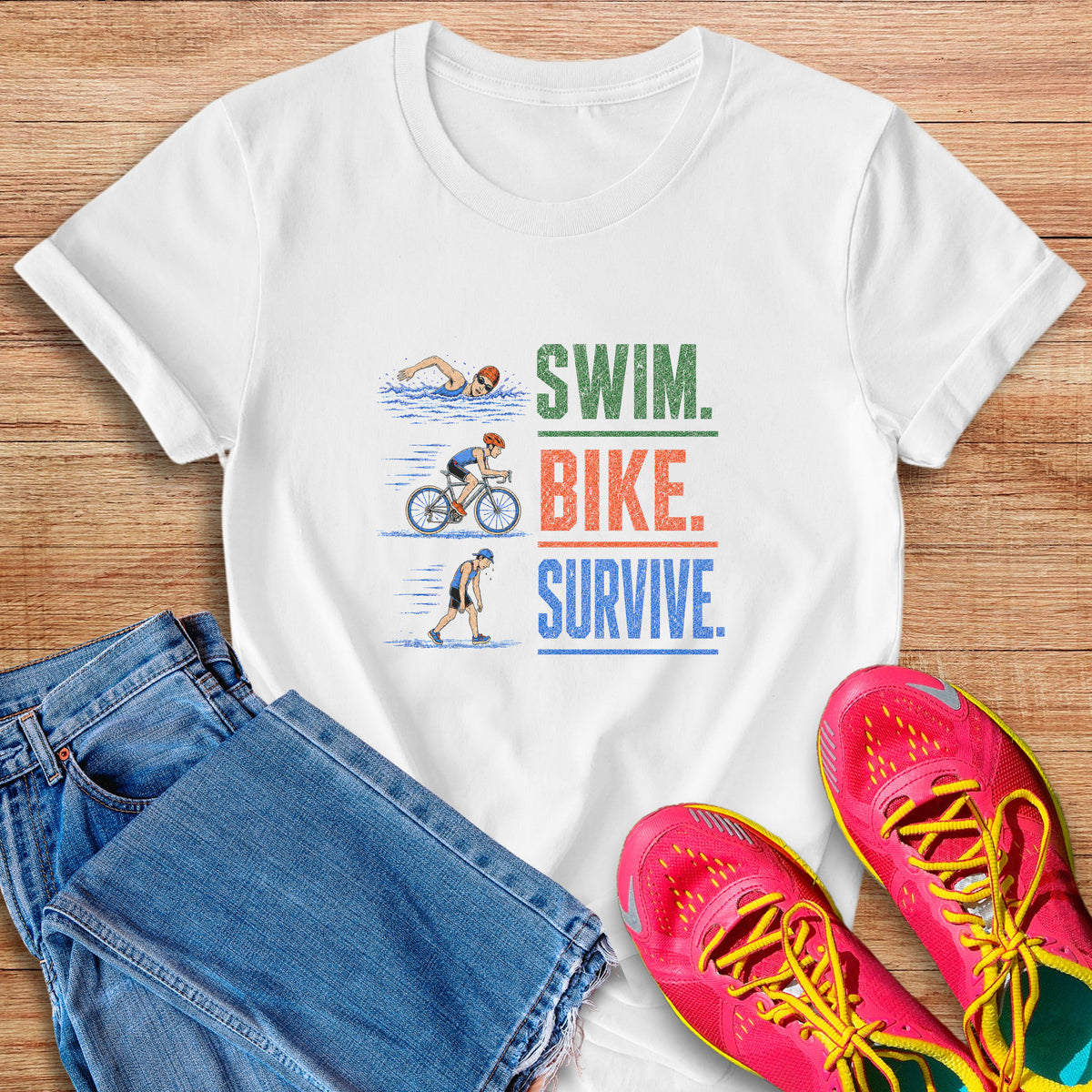 Swim Bike Survive Texture Tee