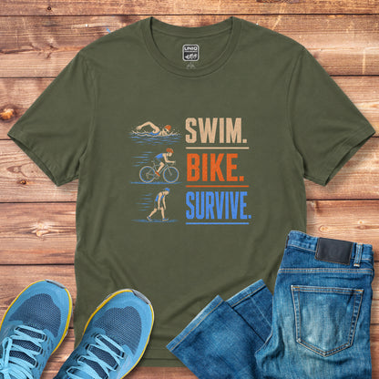 Swim Bike Survive Texture Tee