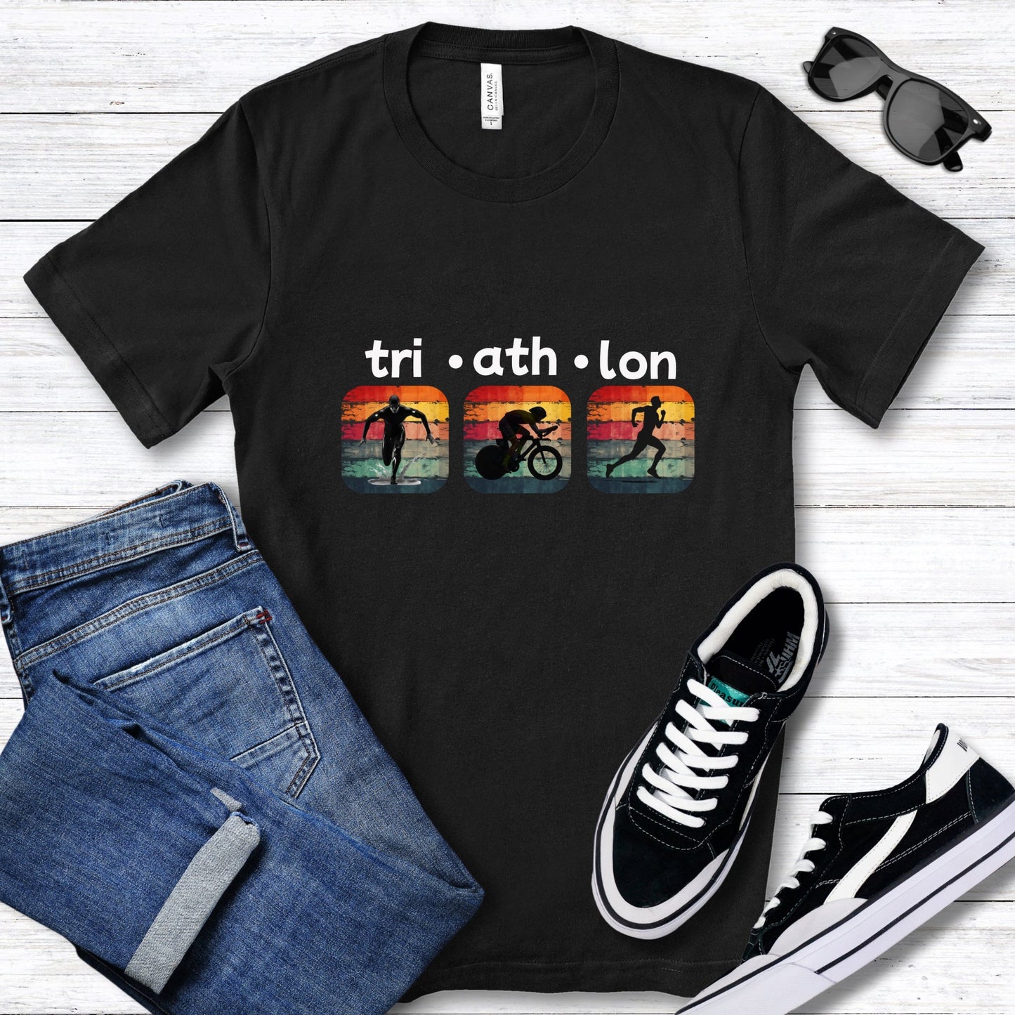 Tri-Ath-Lon Squares Tee