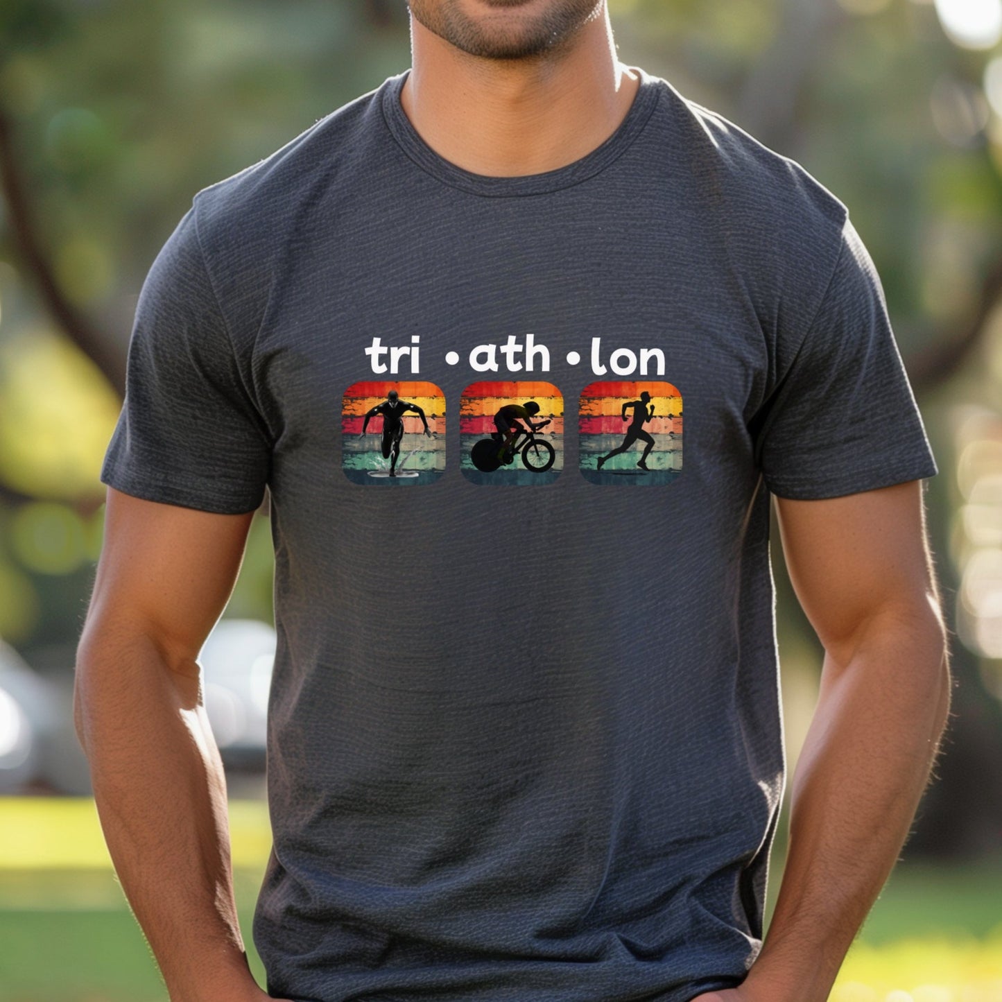 Tri-Ath-Lon Squares Tee