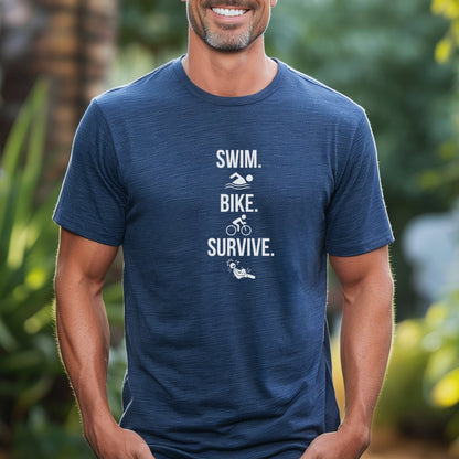 Swim Bike Survive (vertical) - L - Navy