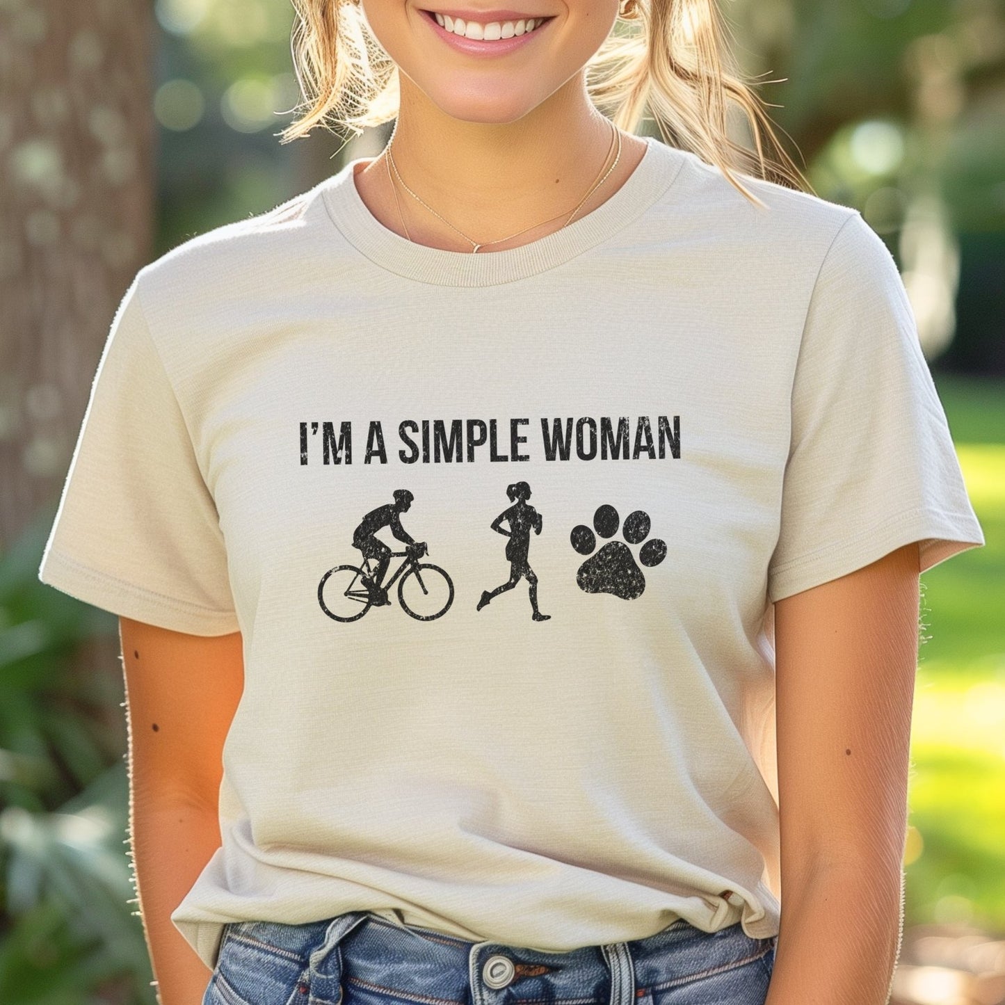 Simple Woman - Bike and Run w/Paw Tee