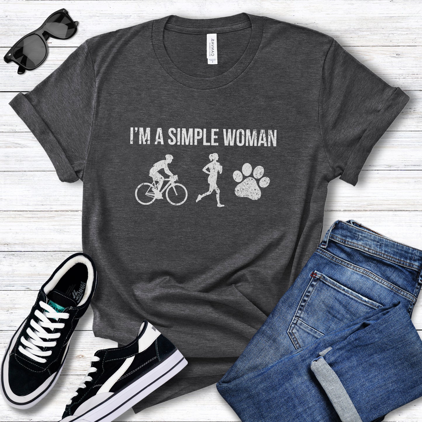 Simple Woman - Bike and Run w/Paw Tee