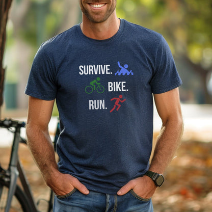 Survive Bike Run - Large - Heather Navy
