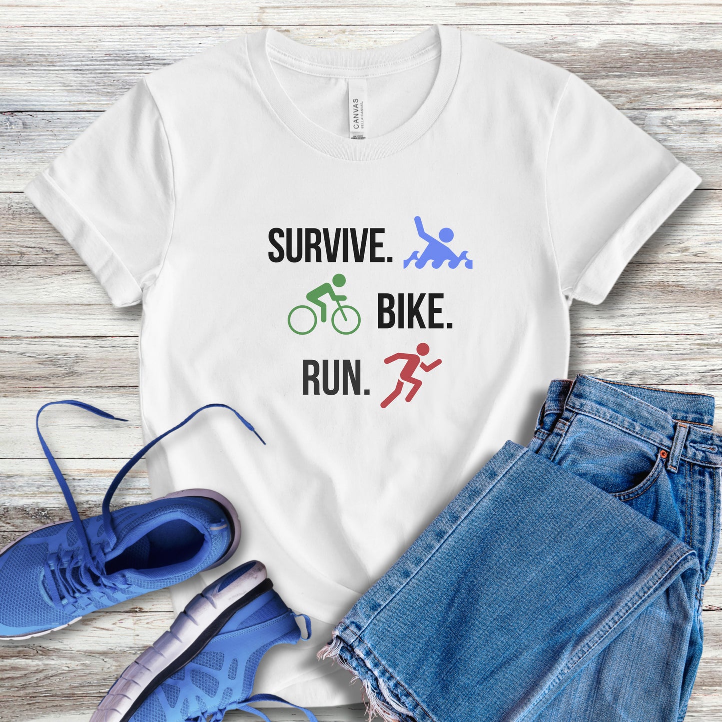 Survive Bike Run Tee