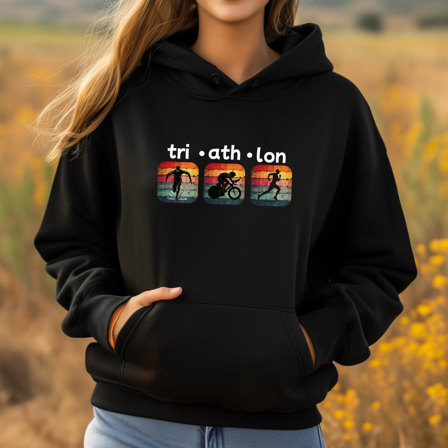 Tri-Ath-Lon Squares Hoodie