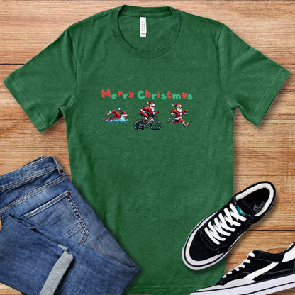 Merry Christmas Pixel Santa Tee