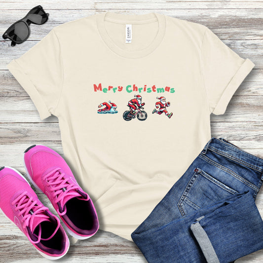 Merry Christmas Pixel Santa Tee