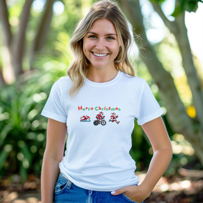 Merry Christmas Pixel Santa Tee
