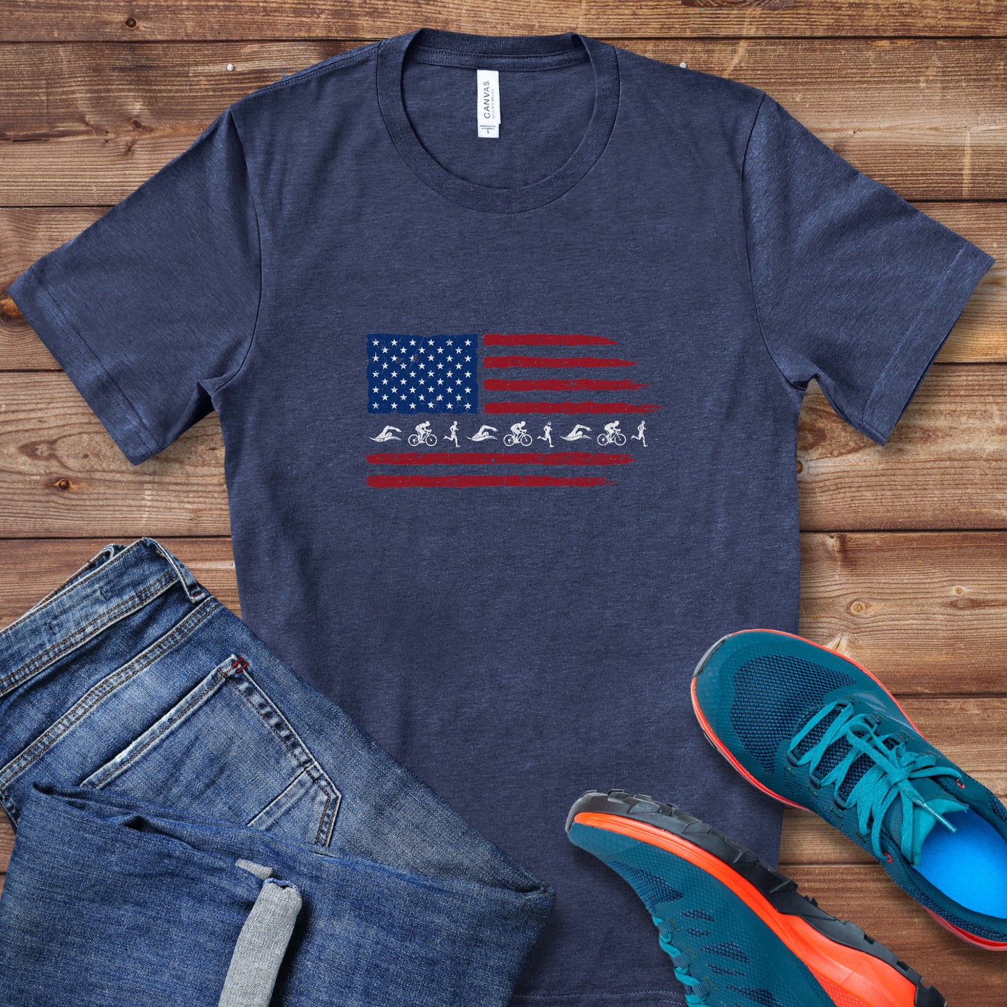 US Flag TRI Horizontal Tee